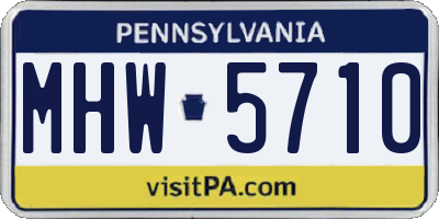 PA license plate MHW5710
