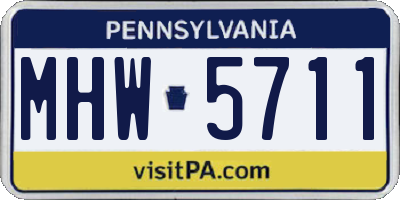PA license plate MHW5711
