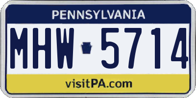 PA license plate MHW5714