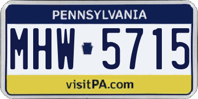 PA license plate MHW5715