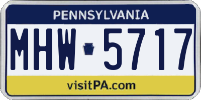 PA license plate MHW5717