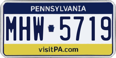 PA license plate MHW5719