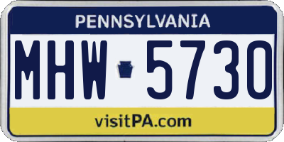 PA license plate MHW5730