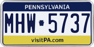 PA license plate MHW5737