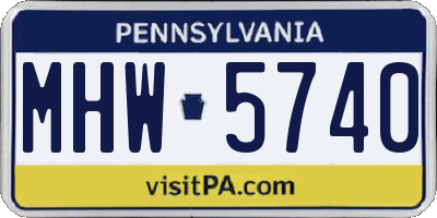 PA license plate MHW5740