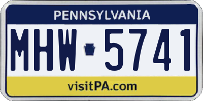 PA license plate MHW5741