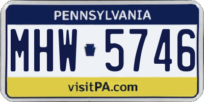 PA license plate MHW5746