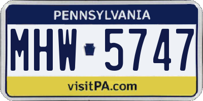 PA license plate MHW5747