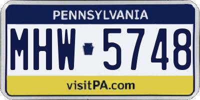 PA license plate MHW5748