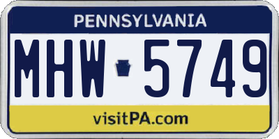 PA license plate MHW5749