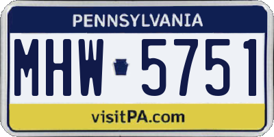 PA license plate MHW5751