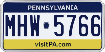PA license plate MHW5766