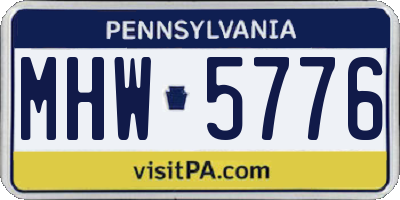 PA license plate MHW5776