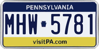 PA license plate MHW5781