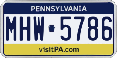 PA license plate MHW5786