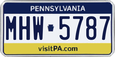 PA license plate MHW5787