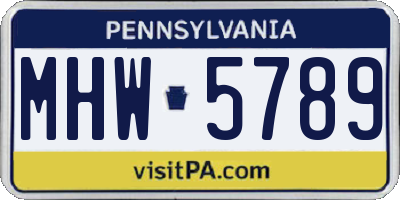 PA license plate MHW5789