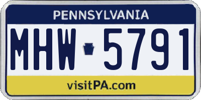 PA license plate MHW5791