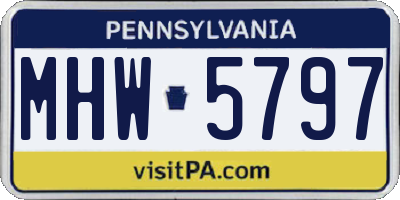 PA license plate MHW5797