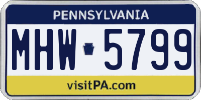 PA license plate MHW5799