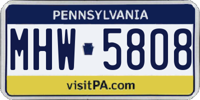 PA license plate MHW5808