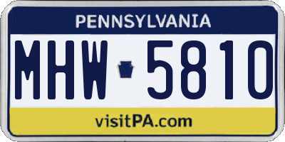 PA license plate MHW5810