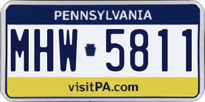 PA license plate MHW5811