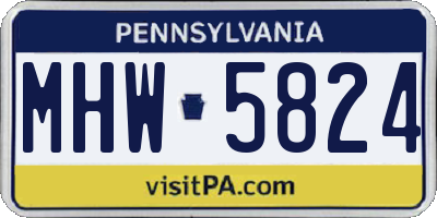 PA license plate MHW5824