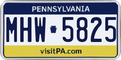 PA license plate MHW5825