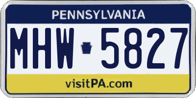 PA license plate MHW5827