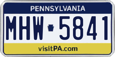 PA license plate MHW5841