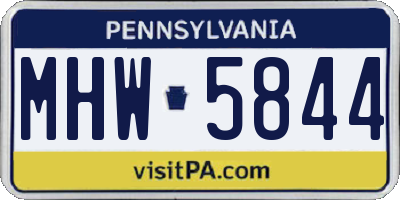 PA license plate MHW5844