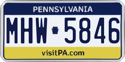 PA license plate MHW5846