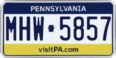 PA license plate MHW5857