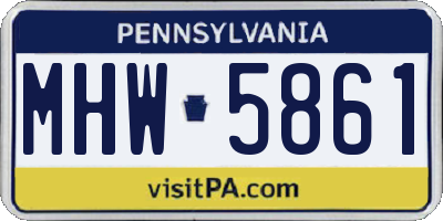 PA license plate MHW5861