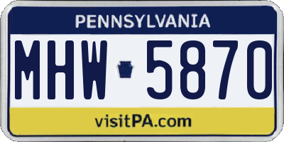 PA license plate MHW5870