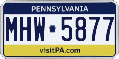 PA license plate MHW5877