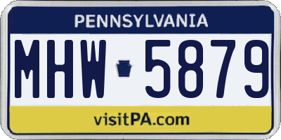 PA license plate MHW5879