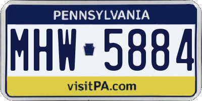 PA license plate MHW5884