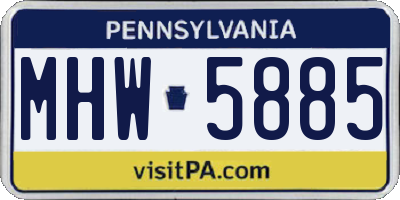 PA license plate MHW5885