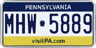 PA license plate MHW5889