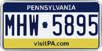 PA license plate MHW5895
