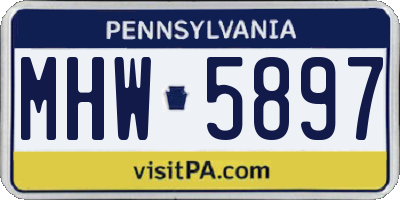 PA license plate MHW5897
