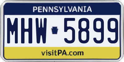 PA license plate MHW5899