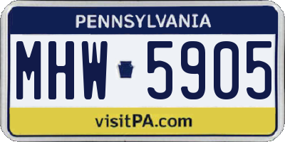 PA license plate MHW5905