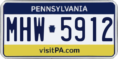 PA license plate MHW5912