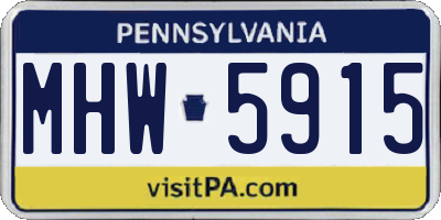 PA license plate MHW5915
