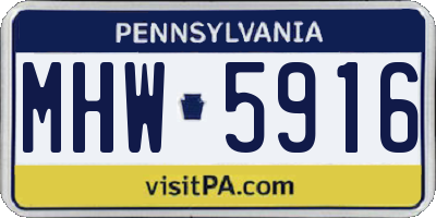 PA license plate MHW5916