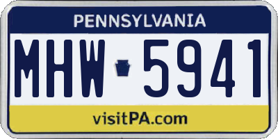 PA license plate MHW5941