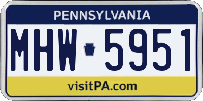 PA license plate MHW5951